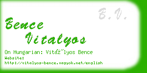 bence vitalyos business card